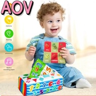 AOV Baby Tissue Box Toy Sensory Crinkle Tissue Box Magic Tissue Box for Babies with Digital Graphics Development Fine Motor Skills Preschool Learning Toys for Toddlers Boys Girls