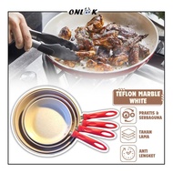 Teflon Marble White 20cm 22cm 24cm 26cm 28cm/round Frying Pan Quality Thick Material Anti-Slip Handle/Frying Pan For Sautéing Side Dishes Multipurpose Cuisine/Cooking Frying Pan, Stir Fry, Anti-Rust, Non-Stick, Multifunctional Frying Pan