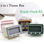 2 in 1 Tissue Box Office Desk Box Creative TV Appearance with Phone Stand Holder Home Office HH143