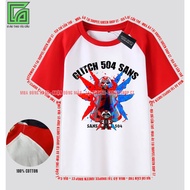 Raplan T-shirt with red sleeves Glitch 504 Sans - Error Sans Manh Ngau Available in all sizes for Ch