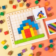 Wooden Children's Early Cube Puzzle Toys Learning Aids Volume Puzzle Color Puzzle Cognition Wooden
