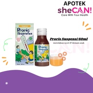 Proris Suspension 60 mL - Fever Reducing Medicine / Children's Fever Medicine / Ibuprofen / Orange F
