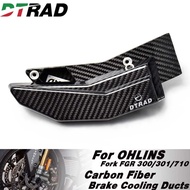 Carbon Fiber Brake Cooling Ducts Caliper Bracket Kit For OHLINS Fork FGR 300/301/701 Front Shock For