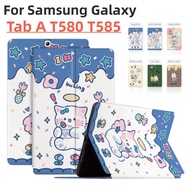 Samsung Galaxy Tab A 10.1 (2016) T580 T585 Cute Pattern Sweat proof Case TabA 10.1" SM-T580 SM-T585 Tablet Case  Stand Flip Leather Cover
