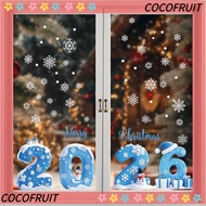 COCOFRUIT Christmas Window Stickers, Santa Claus Static Cling Xmas Glass Decal, Waterproof PVC Glass