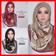 Ariani Twist Buckle Satin Crepe Square Hijab