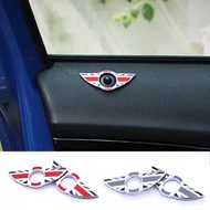 3D Metal Car Styling Car Door Pin Lock Wing Emblem Sticker Case Decor For Mini Cooper One S R50 R53 