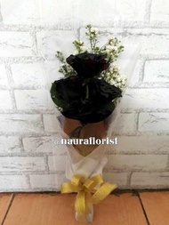 buket bunga/mawar hitam/buket wisuda/bunga asli/ bucket wisuda/buket mawar/kado 001