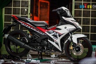 Tem Rời Ex 150 Đỏ Đen Dán Xe Trắng - Mẫu Mới Tặng Logo