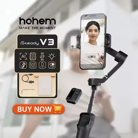 hohem iSteady V3 Smartphone Stabilizer Ai Face Tracking 3-Axis Phone Gimbal Built-in Selfie Stick Po