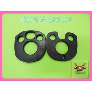HONDA C50 C65-HANDLE BASE RUBBER "BLACK" SET PAIR // Handlebar (2 Pieces)