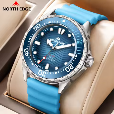 NORTH EDGE NEW+ TRITON-TI Titanium Solar-Powered Diving Watch Luxury Quartz Watches For Men 300M Wat