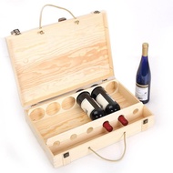 Portable Wine Box Red Wine Box Gift Box Six-Pack Box Wooden Box Red Wine Red Wine Wooden Box Wooden 