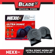 Nexx Pro Ultrasonic Horn Set Black Twin Tone NH-SN01 Horn 12v 24v 400Hz 500Hz 103dB 106dB