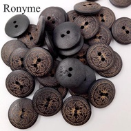 [Ronyme] 50x Flowers Children's Buttons Wooden Buttons