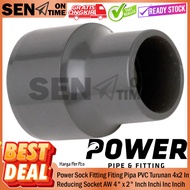 Power Poweer Vlok Sok Reducing Socket AW 4" x 2" Inch Inch Inc In Brand Brand Flok Sock Fitting PVC 