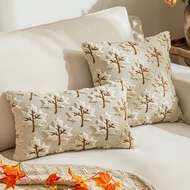 30x50/45x45/50x50cm Autumn Maple Leaf Plush Pillowcase Three-Dimensional Leaf Embroidery Pillow Cove
