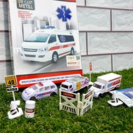 MAINAN SET DIECAST AMBULANCE SCALE 1:87 - MINIATUR SET MOBIL AMBULANCE