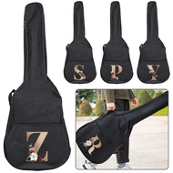 Acoustic Guitar Case 31-41 inch Gold Letter Printed Series Waterproof Black Guitar Bag Guitar Backpa