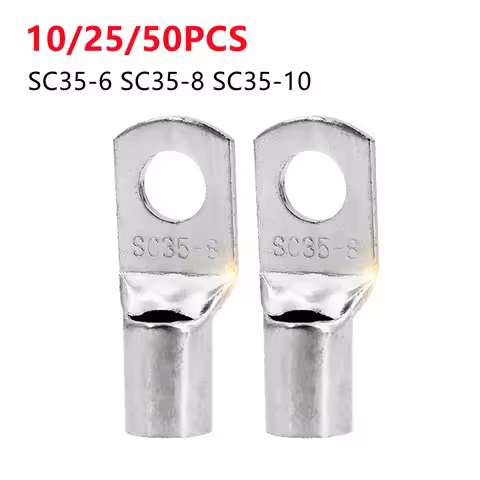 10/25/50PCS Copper Ring Terminals SC Type Wire Lug Terminal SC35-6 SC35-8 SC35-10 Cable Lug Wire Con