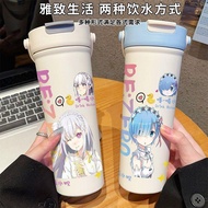 Piglet🏅Trendy Play Free Shipping Zero-Starting Life in Another World Cartoon Thermos Cup Rem Ram 316