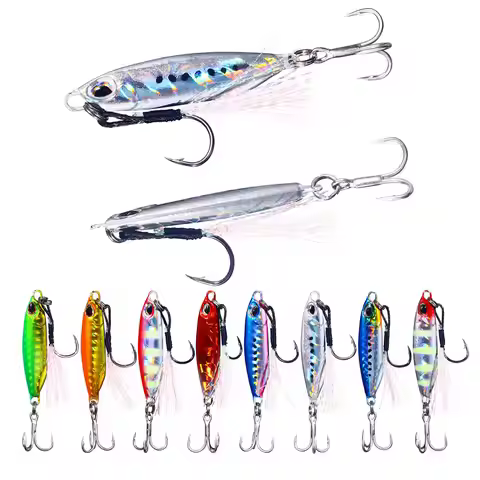 HENGJIA Metal Jig Spinning Sea Fishing Lure 16g 32g Slow Jig Shore Casting Jigging Lure Trout Tuna F