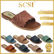 SCSI Sandal Wanita / Women Sandal Perempuan / Sandal Women / Flat Sandal YMJ1176B&YMJ9088B