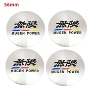 ☍4Pcs 56MM Mugen Logo Car Wheel Center Hub Caps Emblem Sticker Decals Cover For Honda Civic Acco a☠