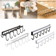 LOVIVER 2x Mug Hooks Under Cabinet Coffee Cup Holder, Mug Organizer Rack, Cup Hanger for Keys