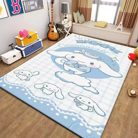 Kids Rugs for Playroom Cartoon Cinnamoroll Pattern Area Mat, Cute Cartoon Carpet, Kids Gift for Livi