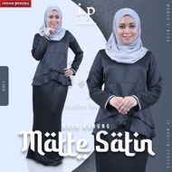Indah Pesona Indah Pesona Matte Satin Cutting Slim Fit Baju Kurung - Dark Grey/Size 2XS-5XL