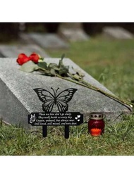 1入組壓克力蝴蝶墓標,墓地裝飾,紀念樁,人類墓地銘牌,雙面厚實戶外壓克力蝴蝶花園標槍,墓地裝飾,20*17.5*0.4英寸