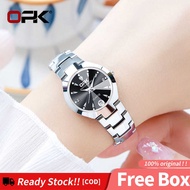 OPK Watch for Women Original Waterproof Silver Stainless Steel luminous Korean Style Fashion Ladies 