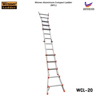 Winner Ladder Aluminium Compact Ladder WCL-20 Multipurpose Ladder 20 Step 150KG Duty Rating Heavy Du