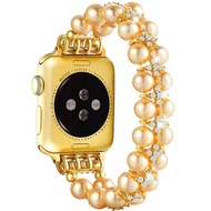 Dây Đeo Trang Sức Ngọc Trai Cho Apple Watch Dây Đeo 8 Ultra 49Mm Nữ Thép Đàn Hồi I Watch Series 7 6