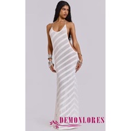 Demonlores Women's Sheer Striped Lingerie Dress - Sleeveless Spaghetti Strap Scoop Neck Bodycon