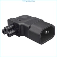 VIVI IEC320 C14 to C5 Left Angle Power Plug C14 3 Pin Male To C15 Female Side Bend