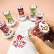 Christmas Cartoon Photosensitive Seal Round Old Man Little Snowman Elk Stamp Personal Event Punch Ca