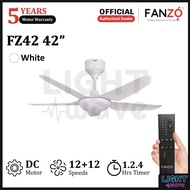 FANZÓ FZ56 FZ42 BLACK WHITE 5 BLADES DC MOTOR 24 SPEEDS REMOTE CONTROL CEILING FAN