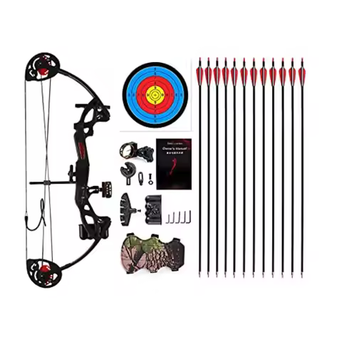 Compound Bow Archery for Youth and Beginner Right Handed 19-28 Draw Length 15-29 Lbs Draw Weight 260
