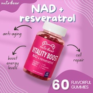 NutriBear NAD + Resveratrol Gummies for Cellular Energy, Anti-Aging, & Vitality Boost