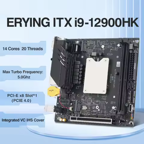 DIY Gaming Computer ERYING M-ITX DIY Desktop Motherboard with Onboard CPU Core Interposer Kit i9 129