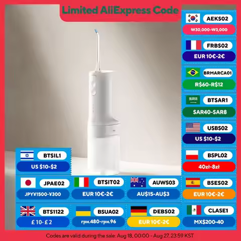XIAOMI MIJIA Electric Oral Irrigator 2 – Ultrasonic, 3 Modes, 200mL Tank, 2-Min Auto-Off,90-Day Gent