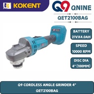 Q9 CORDLESS ANGLE GRINDER 4" QET2100BAG