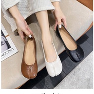 Pig Hoof Cowhide Split Toe Ballet Flats - Flat Soles, Sizes 41-43