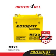MOTOBATT Gel MTX9 Motorcycle Battery Premium Yuasa Replacement with AGM Technology Motor4all