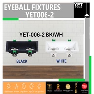 Yetplus YET006-2 Black or White GU10 Eyeball Fixtures 2 heads Round Square