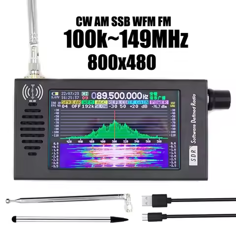 New DeepSDR 101 4.3" DSP Radio Receiver 100K-149MHz CW AM WFM FM SSB FM/AM/LW/MW/SW/Air-Band DSP SDR