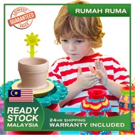 Kids Pottery Wheel Art &amp; Craft Kit AirDry Clay Refill 12 Color Paint Toy Education Activity Children Seni Tembikar Tanah