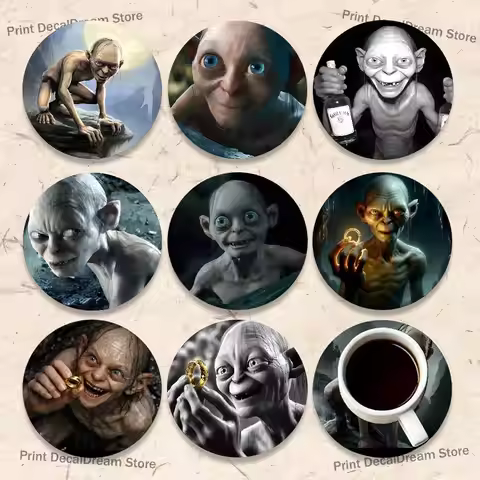 L-LordS of R-Rings G-Gollum Cartoon Anime Cute Wooden Coaster Coffee Shop Beverage Shop Family Resta